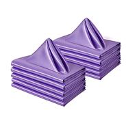 Counfeisly Lot de 12 serviettes de table carrées en satin - 50,8 x 50,8 cm - Douces et soyeuses - Pour restaurant, mariage, banquet, décoration de fête - Violet clair