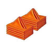 Counfeisly Lot de 12 serviettes de table carrées en satin - 50,8 x 50,8 cm - Douces et soyeuses - Pour restaurant, mariage, banquet, décoration de fête - Orange