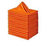 Counfeisly Lot de 16 serviettes de table carrées en satin - 43,2 x 43,2 cm - Douces et soyeuses - Pour restaurant, mariage, banquet, décoration de fête - Orange