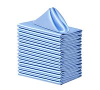 Counfeisly Lot de 16 serviettes de table carrées en satin - 43,2 x 43,2 cm - Doux et soyeux - Pour restaurant, mariage, banquet, décoration de fête - Bleu clair