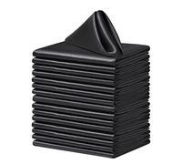 Counfeisly Lot de 16 serviettes de table carrées en satin doux et soyeux pour restaurant, mariage, banquet, décoration de fête, 43,2 x 43,2 cm, noir