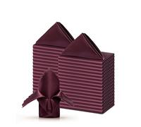 Counfeisly Lot de 16 serviettes de table carrées en satin festonnées élégantes pour restaurant, mariage, banquet, fête - 43,2 x 43,2 cm - Bordeaux