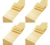 Counfeisly Lot de 4 chemins de table en satin doré - 35,6 x 182,9 cm - Élégant et lisse - Décoration de table pour mariage, banquet, anniversaire