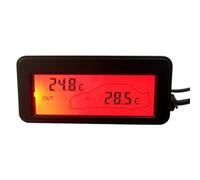 Coungeur de température de la voiture - lectures précises, LCD rétro-éclairé | Thermomètre 12V avec capteur de sonde intérieure et extérieur | Pour les berlines SUV de camions, dispositif de surveilla