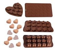 Counius Moule Chocolat, 4 PCS Moules à Chocolat en Silicone,Moule en Silicone en Forme de Cœur, Moule à Chocolat Réutilisables,anti-adhésif,pour DIY Gelée, Chocolat, Bonbons, Glaçons.