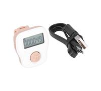 Counse de Bague Rechargeable USB Lumineux avec Boutons en Silicone et Conception Résistante à la Transpiration pour un Comptage Précis et un Confort Ergonomique en Blanc