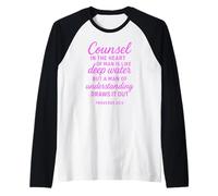 Counsel in The Heart Deep Water Verse de la Bible Proverbes 20:5 Manche Raglan