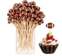 Counsements de dents de football pour les amuse-gueules, dents de cocktails pour les amuse-gueules | Choix de cupcakes de football de baseball,Décorations de fête d'anniversaire de vacances, boissons