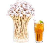 Counsements de dents de football pour les amuse-gueules, dents de cocktails pour les amuse-gueules - Toppers de cupcakes de football de baseball | Décorations de fête d'anniversaire de vacances, bois