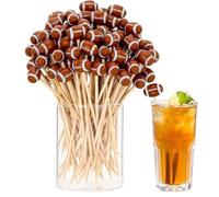 Counsements de dents de football pour les amuse-gueules, dents de cocktails pour les amuse-gueules,Toppers de cupcakes de football de baseball | Décorations de fête d'anniversaire de vacances,