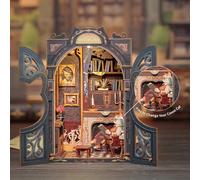 Count cat's study - maquette booknook serre-livre