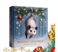 Count Down Opossum Animal Ornaments Set Christmas Countdown Calendar 2D Fla | Practical Christmas Countdown Calendar 2D Flat Collectible Decoration, Robust Count Down Opossum Animal Ornaments Set For Par