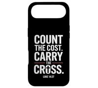 Count The Cost Carry The Cross Luke 1427 Message de Foi Coque pour iPhone Air