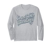 Count Your Blessings - Be Thankful Citation inspirante Manche Longue