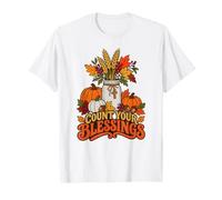 Count Your Blessings Pot de Citrouille Croix Chrétienne Fall T-Shirt