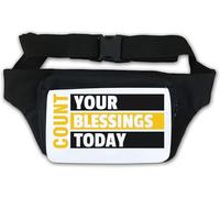 Count Your Blessings Today Stay Positive Sac banane de motivation Blanc