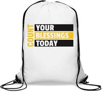 Count Your Blessings Today Stay Positive Sac de gym décontracté avec cordon de serrage Blanc