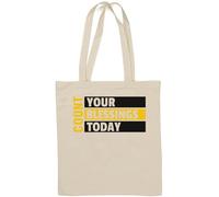 Count Your Blessings Today Stay Positive Sac fourre-tout en coton naturel Blanc