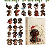 Countdown Advent Christmas Calendar - Acrylic Flat Acrylic Dachshund Toy