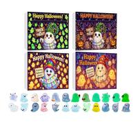 Countdown Calendar, 24-Day Haunted Figurines for Halloween Fun, Glow-In-The-Dark Collectible with Tabletop Display Design, Decorative Sculpture for Mantel Bookshelf Home Desk Shelf.