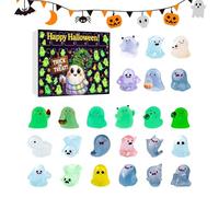 Countdown Calendar, 24-Day Haunted Figurines for Halloween Fun, Glow-In-The-Dark Collectible with Tabletop Display Design, Decorative Sculpture for Mantel Bookshelf Home Desk Shelf.