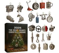 Countdown Calendar | 2D Garage 24 Days Acrylic Countdown Pendant Set | Festive Ornament Acrylic Decoration For Workshop Electricians Men Adults Husband Activities Festival Home Party Holiday