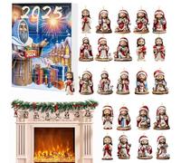 Countdown Calendar, Acrylic 2D Festive Ornament Decor For House, 24 Days Countdown Jesus Pendant Set, Seasonal Decor For Holidays, Party Home Activities Wall Gathering Display Festival