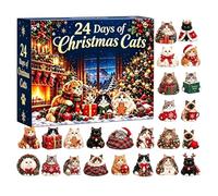 Countdown Calendar Christmas - 2026 2D Flat, Acrylic Kitten Ornaments, Fest | Christmas Countdown Cat Ornaments Countdown Calendar Christmas 2026 2D Flat For Adults Kid Home Living Room Bedroom Fireplace