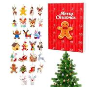 Countdown Calendar Gingerbread Ornement, 2D Flat 24 Day Ornament - Gingerbread Man Advent Christmas Calendar | F Countdown Boosts Holiday Kids Boy Girl Women Men Family Classroom Offices Desk
