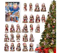 Countdown Calendar - Portable 24 jours Planificateur Jésus Pendant Set pour le plaisir des vacances, acrylique 2D Ornement festif avec décor, compte à rebours de l'Avent pour la maison, activités à do