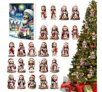 Countdown Calendar - Portable 24 jours Planificateur Jésus Pendant Set pour le plaisir des vacances, acrylique 2D Ornement festif avec décor, compte à rebours de l'Avent pour la maison, activités à do
