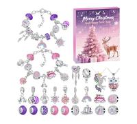 Countdown Christmas - Bracelet Accessory Bijoux, 24 Jours Avent Set, Festive Party Favors, Fays Stocking Charge Avec Construction Créative | Compte À Rebours De Noël Pour Les Bracelet Des Fill