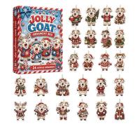 Countdown Christmas Calendar, 2D Acrylic Mini Goat Ornaments Display Set | Festive Date Marker Featuring Farm Animal Figures Tracks Seasonal Progress While Enhancing Mantels Shelves Displays