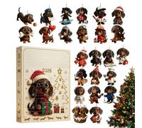 Countdown to Christmas Calendar - 24 Day Flat Acrylic Dachshund Toy for