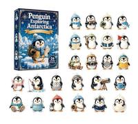 Countdown To Christmas, Calendar 2D Acrylic Cute Penguin Ornament | 24 Days Christmas , Countdown for Home Door Window Tree Wall Holiday Party