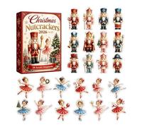 Countdown To Christmas Ornament - 2D Flat Acrylic Dancers Signs | 24-Day Countdown Nutcracker Tree Ornament for Home, Front Door, Tree, Holiday, Car, Branches