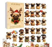 Countdown Toy - Acrylique, 10,63 x 7,28 x 1,57 po Decoration Pendant Bulldog Design | Festive And Whimsical Holiday Ornament, Christmas Countdown Toy For Children, Teens, Family, Friends, Home