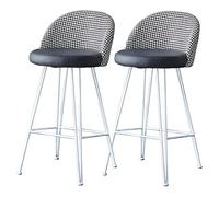 Counter Barstols Set Bar Tabouret Ensemble de 2, Tabouret de comptoir en Faux Cuir Moderne, Chaise de comptoir avec Dos et Repose-Pieds (Gris foncé, Hauteur du siège 75 cm)