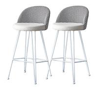 Counter Barstols Set Bar Tabouret Ensemble de 2, Tabouret de comptoir en Faux Cuir Moderne, Chaise de comptoir avec Dos et Repose-Pieds (Gris foncé, Hauteur du siège 75 cm)