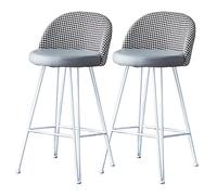 Counter Barstols Set Bar Tabouret Ensemble de 2, Tabouret de comptoir en Faux Cuir Moderne, Chaise de comptoir avec Dos et Repose-Pieds (Gris foncé, Hauteur du siège 75 cm)