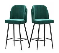 Counter Barstols Set Bar Tabourets Ensemble de 2, chaises de Bar en Velours avec Dossier Repose-Pied, tabourets de comptoir pour Cuisine, dîner de café, pub, siè Hight 65 cm intéressant (Jambes