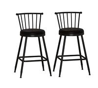 Counter chaises Ensemble de 2, tabourets de tabouret de tabouret de selles familiaux chaises de bar avec des jambes en métal noir, des chaises à manger avec siège et repose-pieds rembourrés, contient