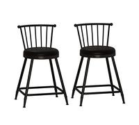 Counter chaises Ensemble de 2, tabourets de tabouret de tabouret de selles familiaux chaises de bar avec des jambes en métal noir, des chaises à manger avec siège et repose-pieds rembourrés, contient