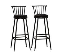 Counter chaises Ensemble de 2, tabourets de tabouret de tabouret de selles familiaux chaises de bar avec des jambes en métal noir, des chaises à manger avec siège et repose-pieds rembourrés, contient