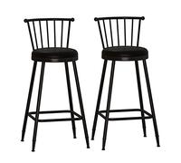 Counter chaises Ensemble de 2, tabourets de tabouret de tabouret de selles familiaux chaises de bar avec des jambes en métal noir, des chaises à manger avec siège et repose-pieds rembourrés, contient