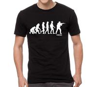 Counter Strike Global Offensive Player Darwin Evolution CS go Funny t-Shirt Manches Courtes(Large)