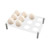 Counter Top Egg Holder - Acrylic Clear 12-Hole Egg Rack - Refrigerator Kitchen Countertop Rack Tray, Refrigerator Kitchen Shelf