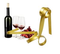 Counter Wine Rack - Ribbon Shape Floating Metal Holder, Modern Design Displays Wine Whiskey Bottles Elegantly, Space Saving Organizer Enhances Dining Room Kitchen Basement Style, Perfect Housewarming