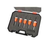 Countersink Drill Bit Set, 8mm Heavy Duty Countersunk Drill Puncher Bit Set Portable Banding Punching Handheld Metal Punching Tool for Woodworking and Carpentry (5 Pcs)