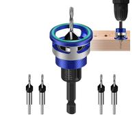 Countersink Drill Bits For Woodworking | 4 Pieces Two-Flute Portable Adjustable Tool | Counter Sink Bit | Carpentry Drilling Wood Furniture Cabinet Outdoor Indoor